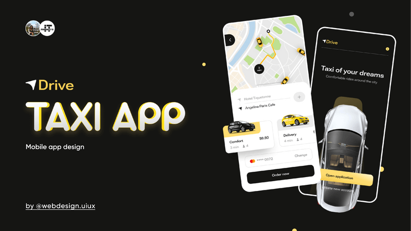 Taxi mobile app design Mockup