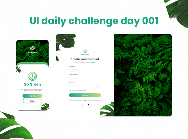 Ui daily day 001 Sign up page