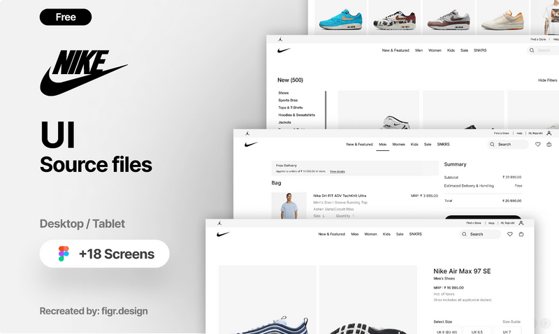 Nike UI - Free UI Kit