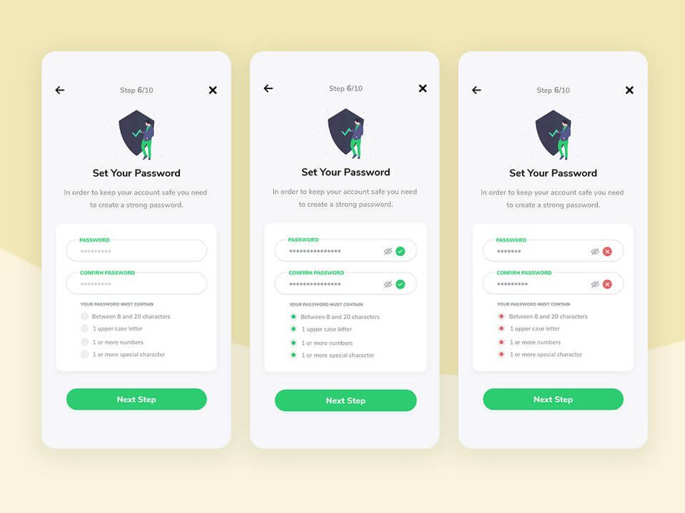 Forgot Password Screens Mockup