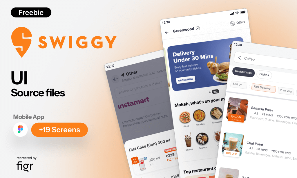 Swiggy App UI - Free UI Kit